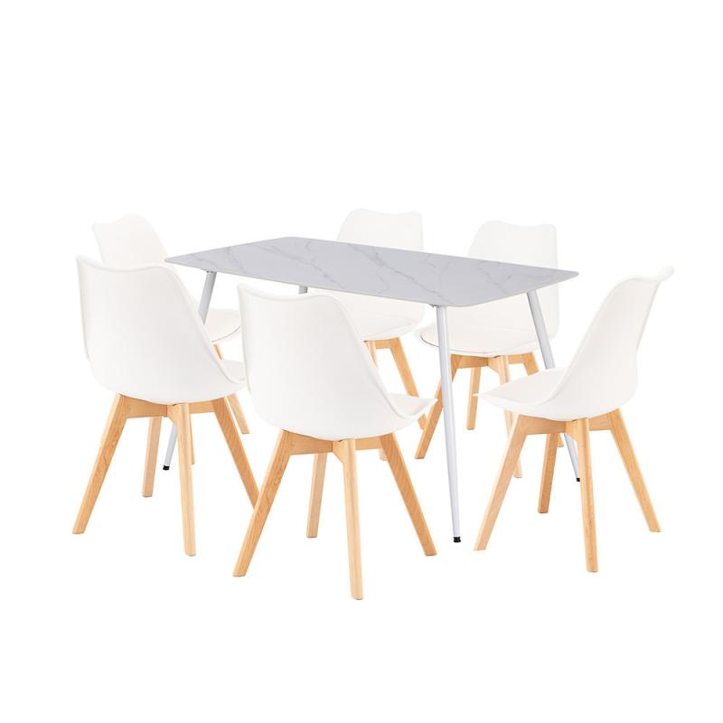 Ravena 6+1 étkező garnitúra fehér-fehér