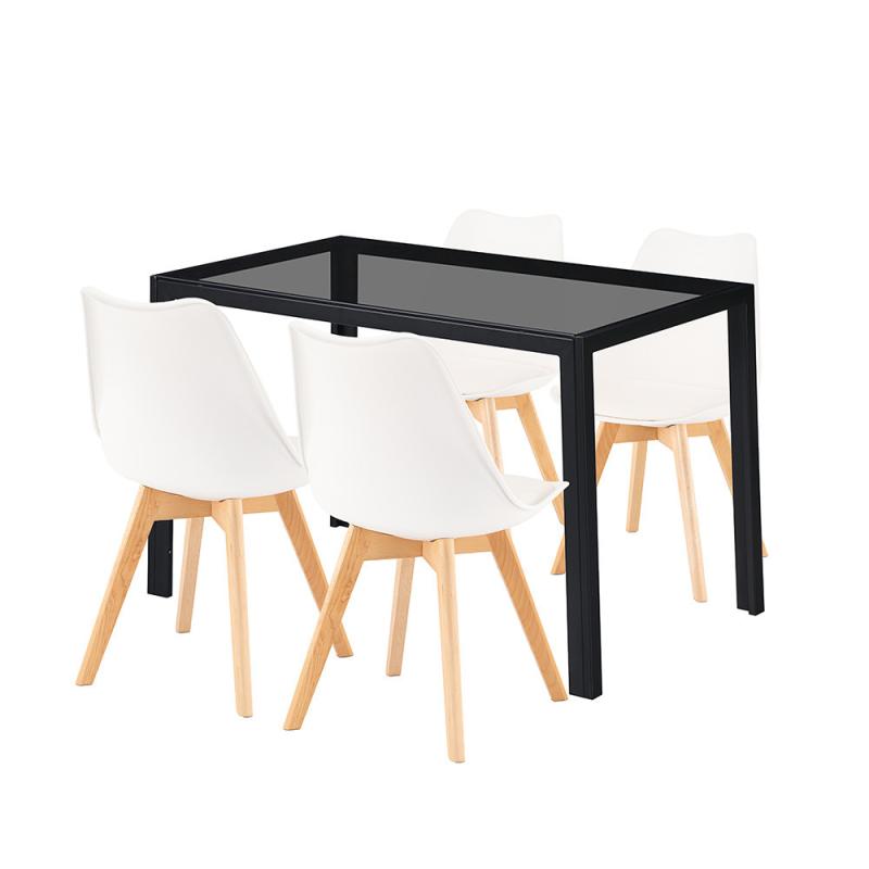 Treva 4+1 étkező garnitúra fekete-fehér