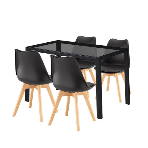 Treva 4+1 étkező garnitúra fekete