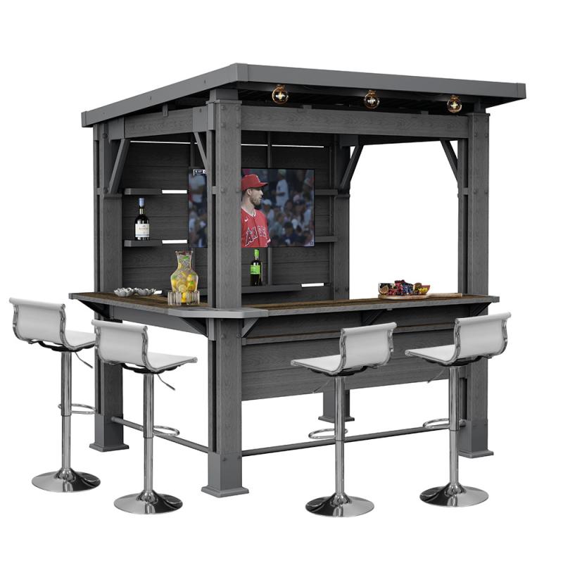 Kerti bár pavilon, bárpulttal, tetővel