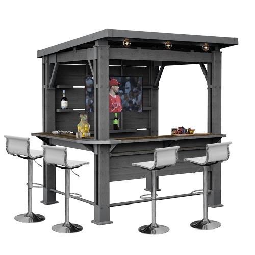 Kerti bár pavilon, bárpulttal, tetővel