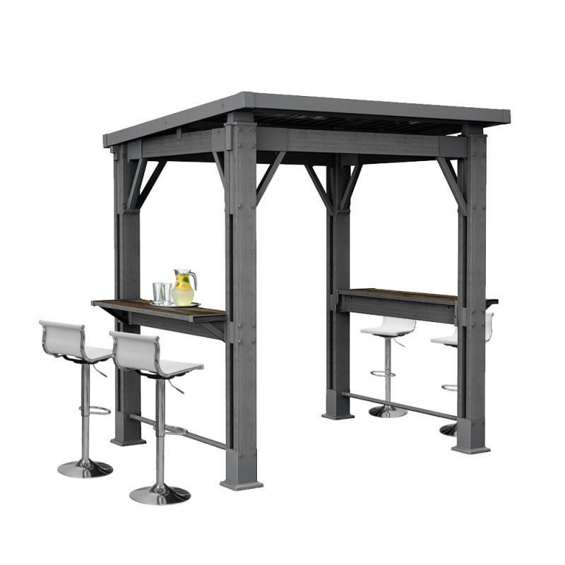 Kerti grill pavilon, pulttal, tetővel