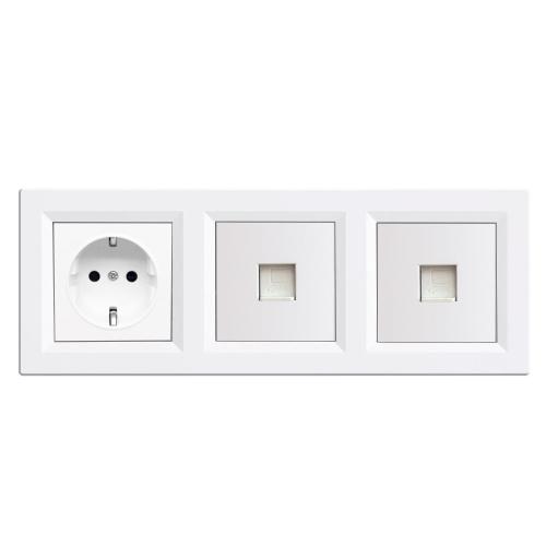 Nova III dugalj kettő UTP csatlakozóval fehér kerettel