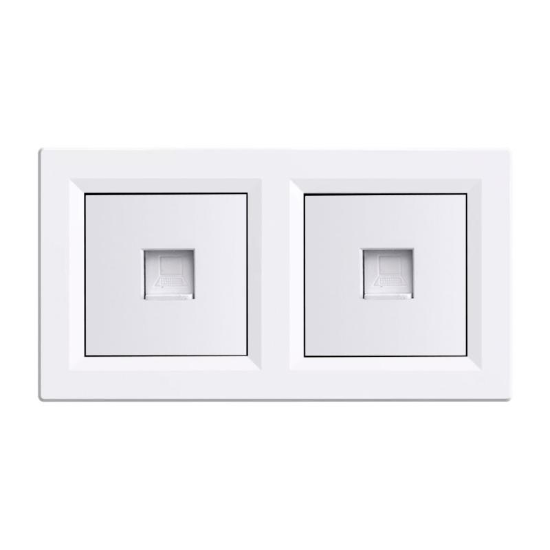 Nova kettős UTP aljzat RJA-45 fehér kerettel