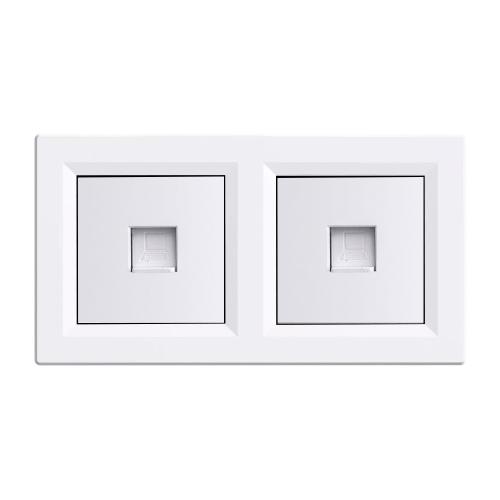 Nova kettős UTP aljzat RJA-45 fehér kerettel