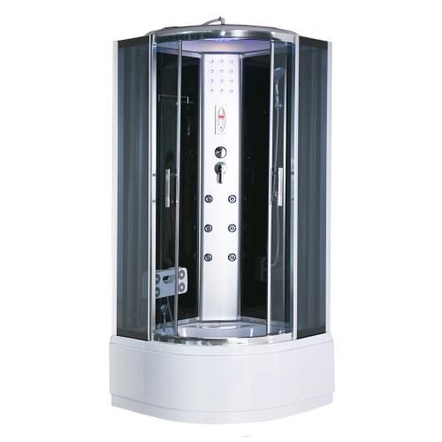 Vital Black íves mélytálcás hidromasszázs zuhanykabin