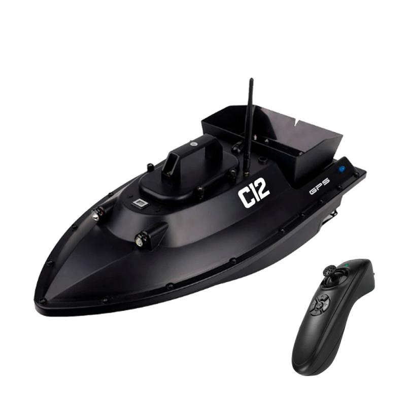 Etetőhajó C12 GPS hátrakidobós fekete