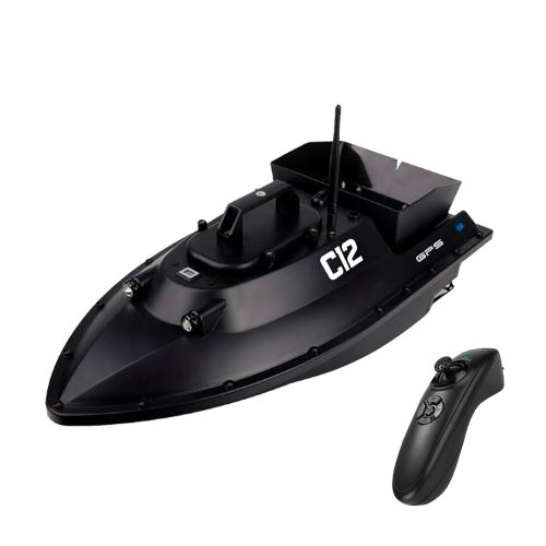 Etetőhajó C12 GPS hátrakidobós fekete