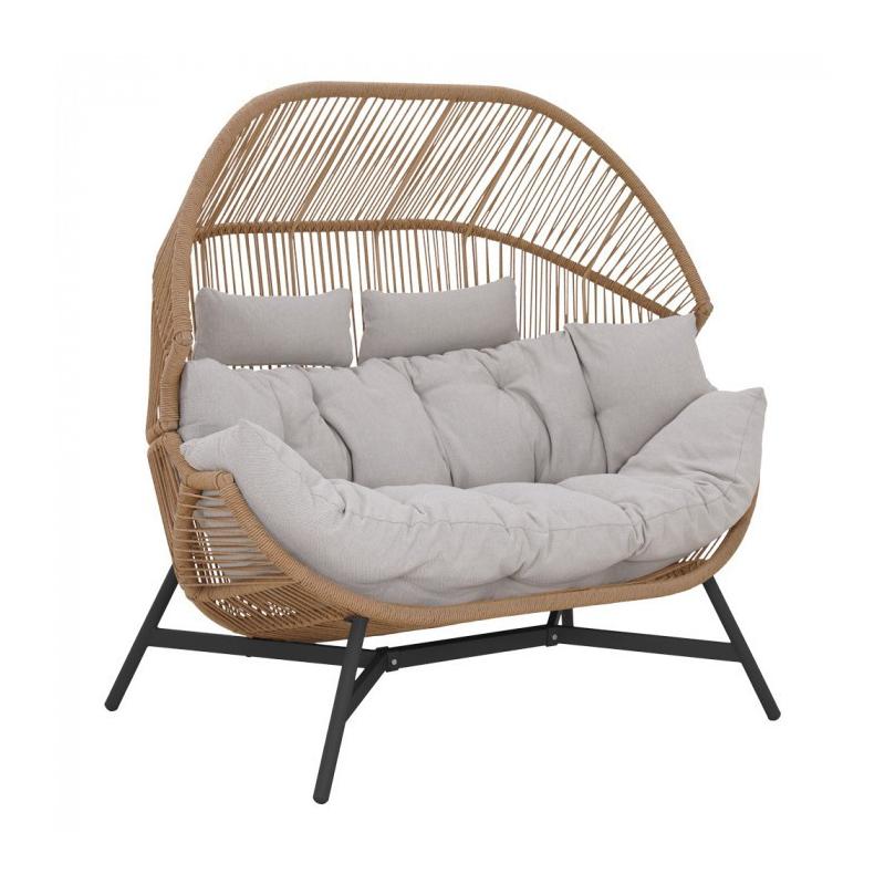 HOLAND rattan dupla kosárfotel bézs