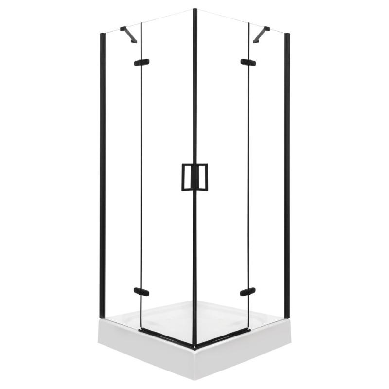 Flow Black szögletes nyílóajtós zuhanykabin zuhanytálca nélkül