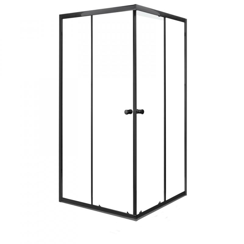 Olga SQ Black szögletes zuhanykabin zuhanytálcával