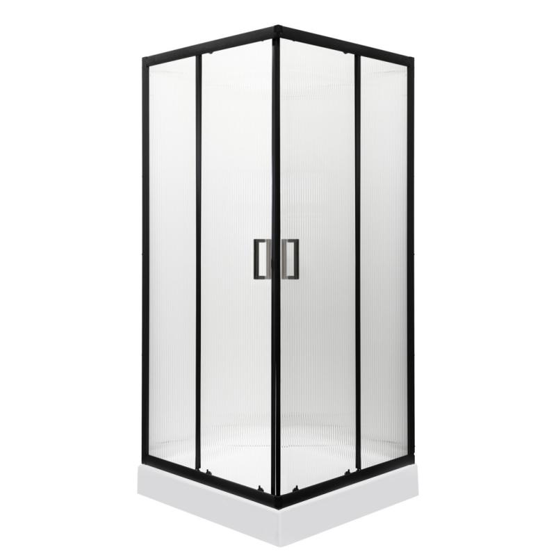 Soho Square Black 90 szögletes zuhanykabin zuhanytálcával