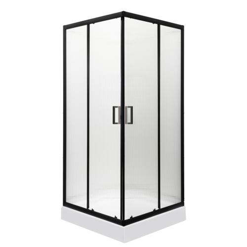Soho Square Black 90 szögletes zuhanykabin zuhanytálcával