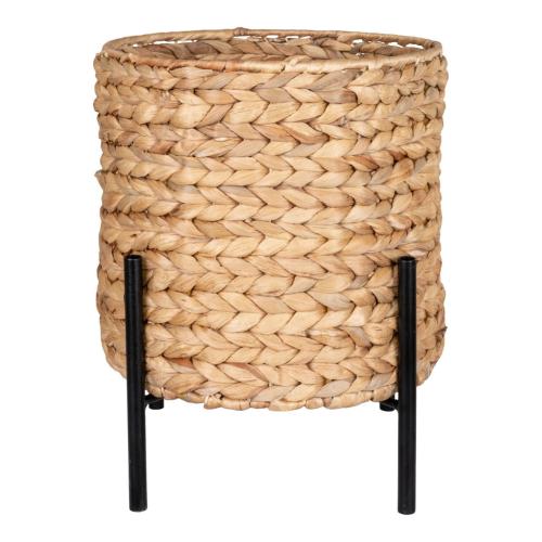 Antas fonott kaspó, vízijácint, natúr/fekete, 26,5x26,5x29 cm