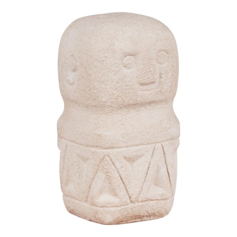 Asztali dekoráció, cement, bézs, 5,5x5,5x10 cm