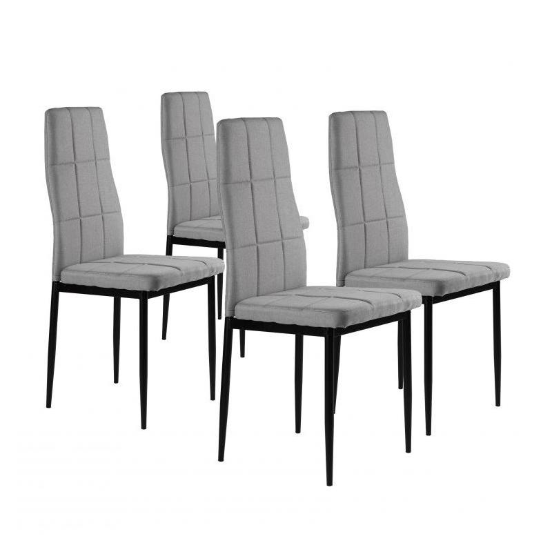 4 db-os magas háttámlájú szürke szövet étkezőszék