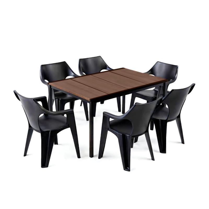 Carter 6+1 kerti bútor garnitúra szett dió-grafit