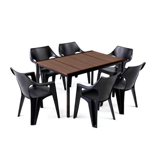 Carter 6+1 kerti bútor garnitúra szett dió-grafit