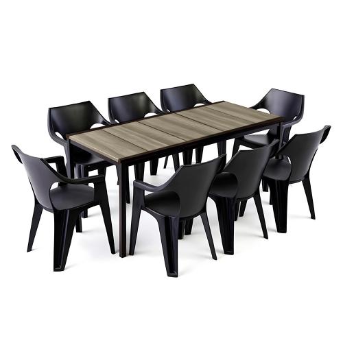 Carter Large 8+1 kerti bútor garnitúra szett kőris-grafit