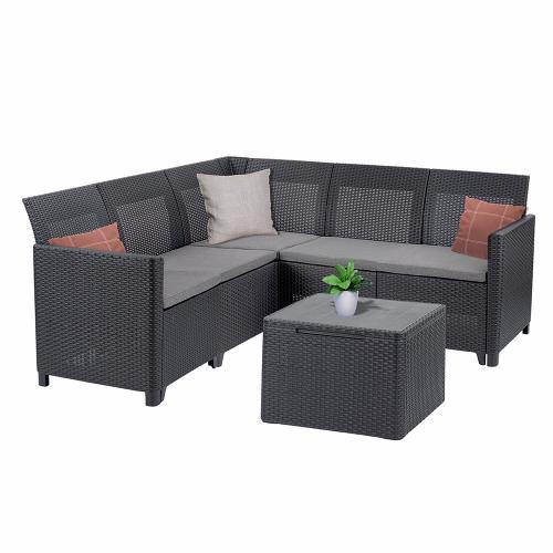 Claire VII 5 személyes sarokgarnitúra párnatartós asztallal