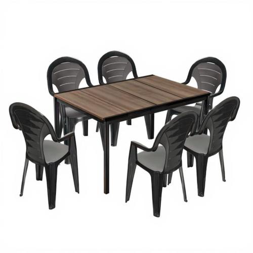 Lagos 6+1 kerti bútor garnitúra szett dió-grafit