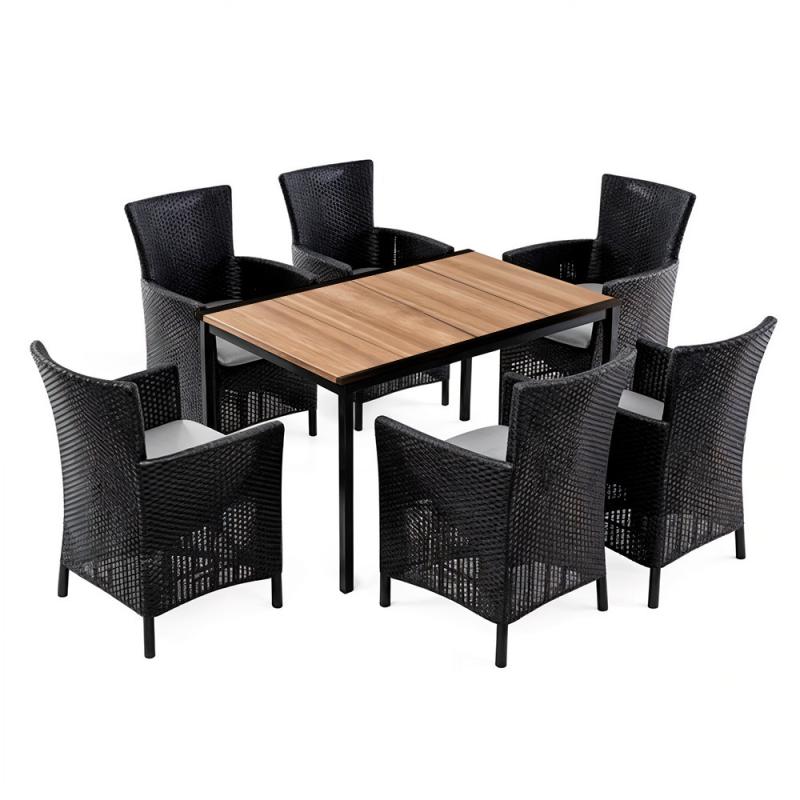 Nadia 6+1 kerti bútor garnitúra szett kőris-grafit