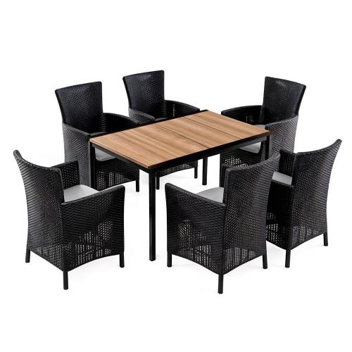 Nadia 6+1 kerti bútor garnitúra szett kőris-grafit