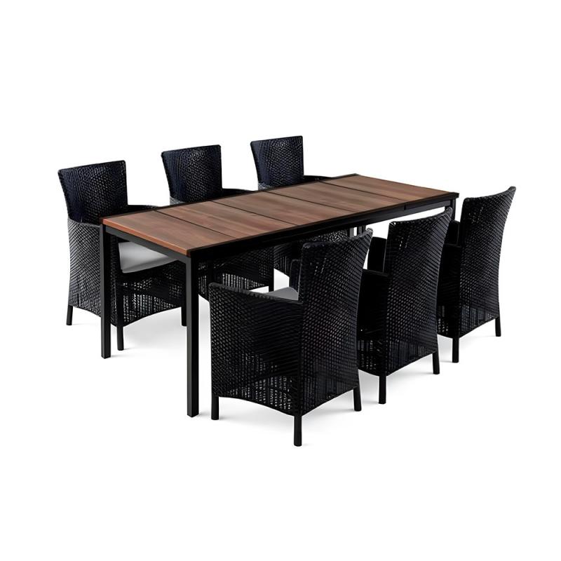 Nadia Large 6+1 kerti bútor garnitúra szett dió-grafit