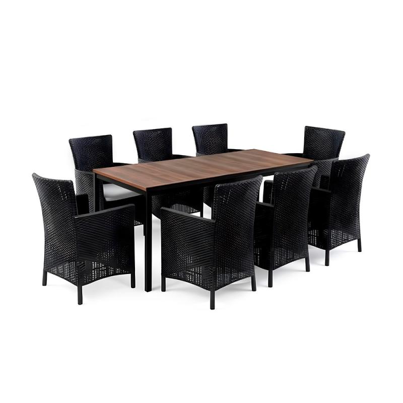 Nadia Large 8+1 kerti bútor garnitúra szett dió-grafit