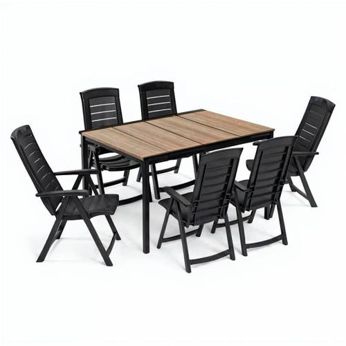 Portico 6+1 kerti bútor garnitúra szett kőris-grafit