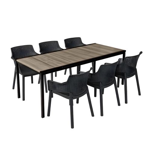 Romen Large 6+1 kerti bútor garnitúra szett kőris-grafit