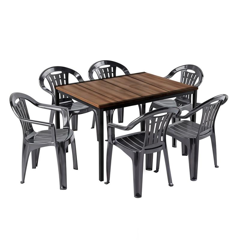 Rowen 6+1 kerti bútor garnitúra szett dió-grafit