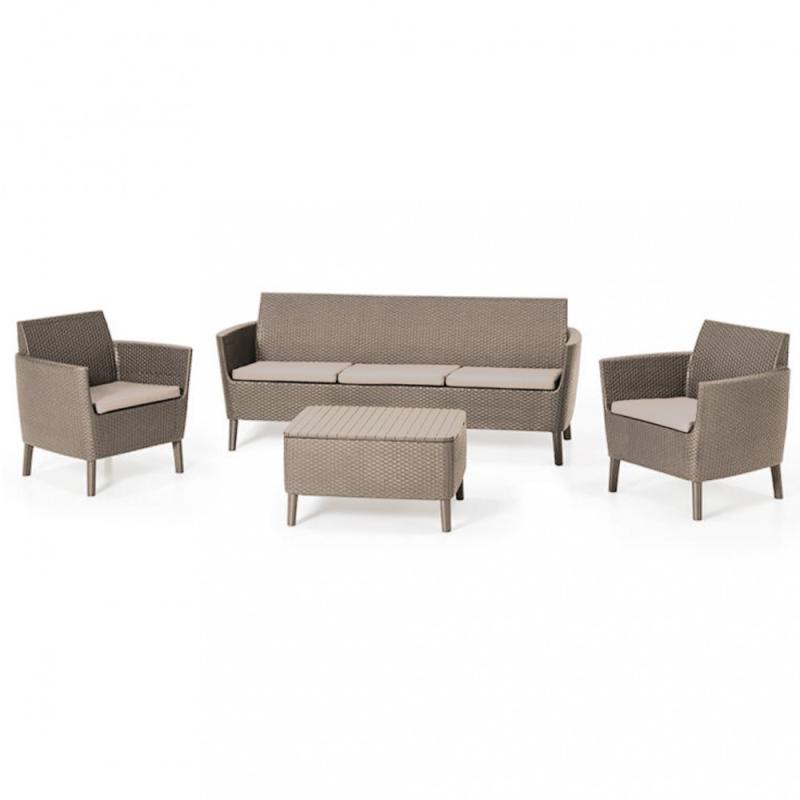 Salemo kerti bútor set háromülős kanapéval, 2 fotellel, kis asztallal