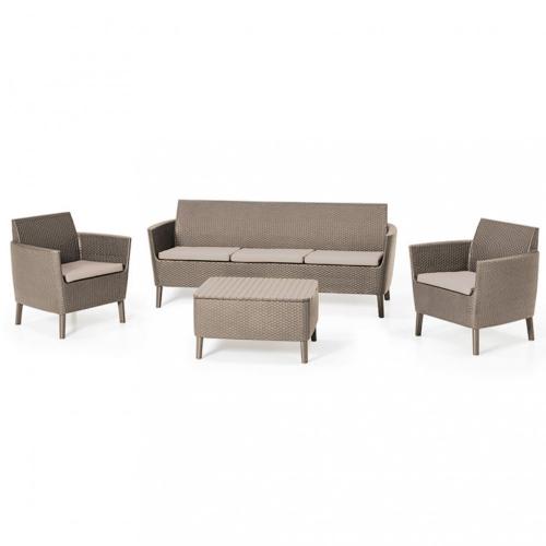 Salemo kerti bútor set háromülős kanapéval, 2 fotellel, kis asztallal