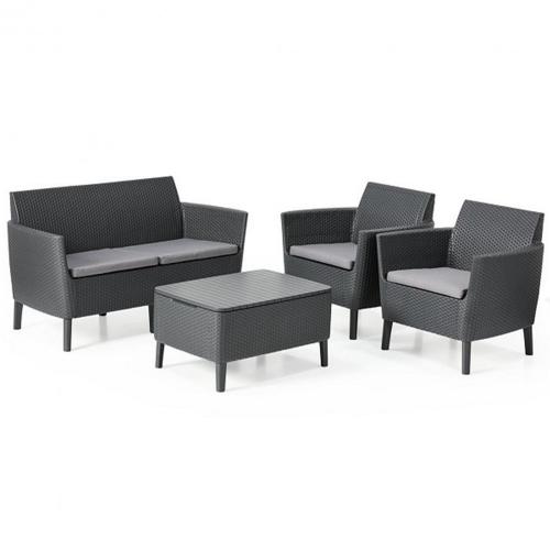 Salemo kerti bútor set kétülős kanapéval, 2 fotellel, kis asztallal