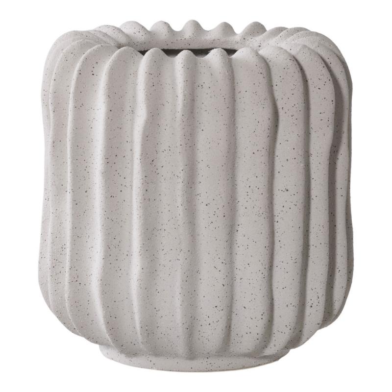 Virágcserép, kerámia, szürke ø15x15 cm