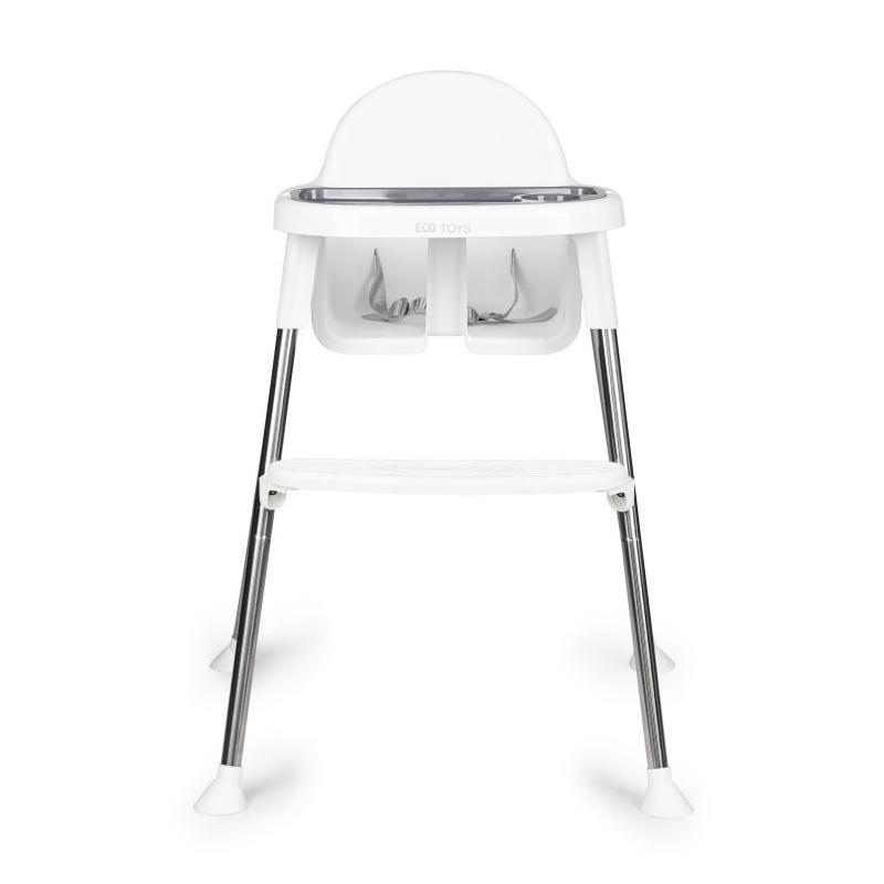 Etetőszék 2 az 1-ben tálcával övekkel fehér