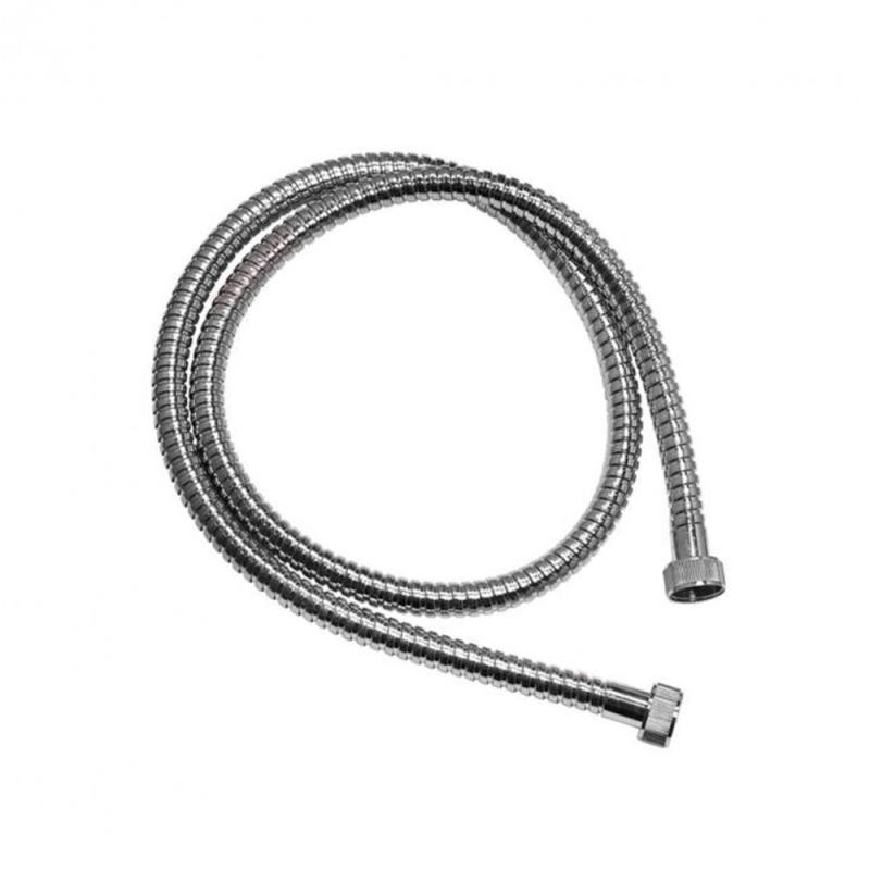 Fém bevonatú zuhanycső, kónuszos anyával, 200 cm, króm