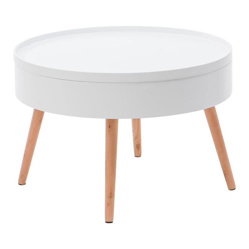 Kerek dohányzóasztal tárolóval 60 cm