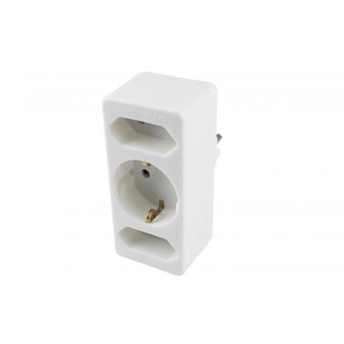 Home NV 13/WH hálózati elosztó, 3 aljzat, 1 védőérintkezős aljzat (max. 3500W), 2 EURO aljzat (max. 500W), fehér