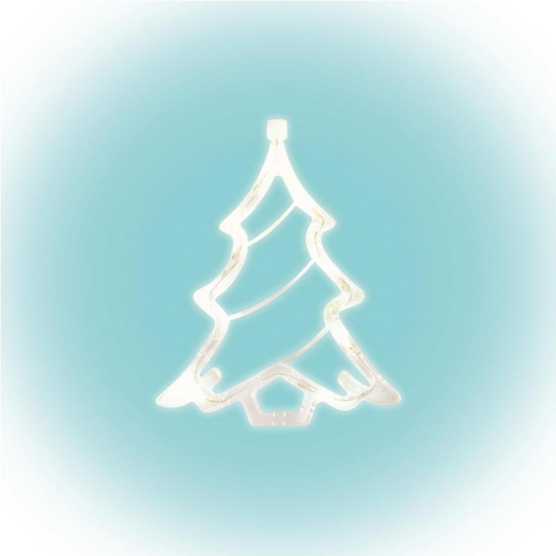 Home KID 412 karácsonyfa ablakdísz, 8 db LED, öntapadós elemtartó