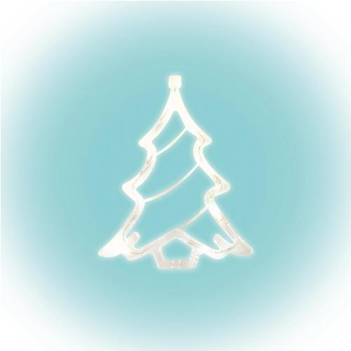 Home KID 412 karácsonyfa ablakdísz, 8 db LED, öntapadós elemtartó