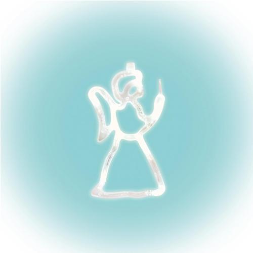 Home KID 413 angyal ablakdísz, 8 db LED, öntapadós elemtartó