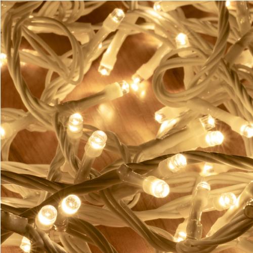 Home DLI 200/WW LED-es fényfüzér, 10 m / 200 db melegfehér LED, állófényű, fehér vezeték, sorolható, kül- és beltéri kivitel