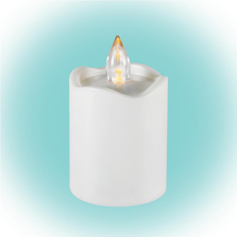 Home CDX 2/WH LED-es LED-es gyertya, akril lángnyelvvel, beltéri, 1db pislákoló sárga LED