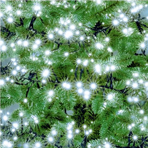 Home LC 768/WH LED-es cluster fényfüzér 7,5 m / 768 db hidegfehér LED, fekete vezeték, 8 fényprogram, távirányító, hálózati adapter, kül- és beltéri kivitel