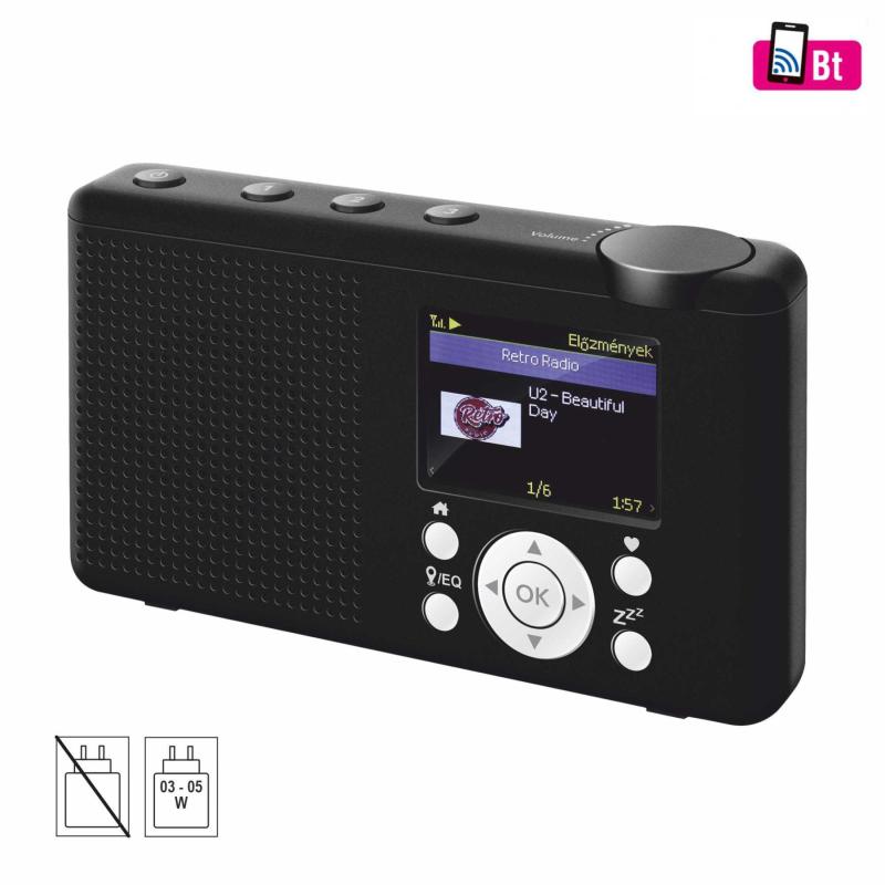 SAL INR 3000 internetrádió, 4 in 1, 2 W hangszóró, világrádió, FM RDS, BT, Média Center hálózati zenetár, EQ