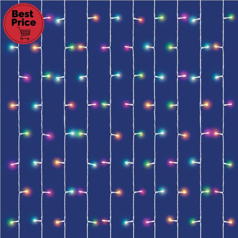 iSparkle LEDS120CV LED-es fényfüggöny, 1,5x2 m / 120 db RGB LED, applikációval vezérelhető, smart, kül- és beltéri kivitel