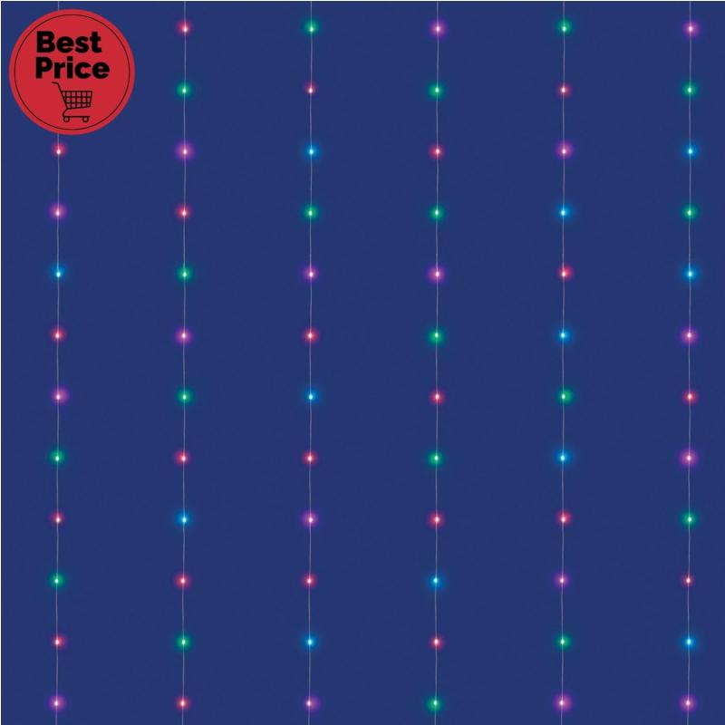 iSparkle LEDS120CV-2 micro LED-es fényfüggöny, 2x2 m / 120 db RGB LED, applikációval vezérelhető, smart, kül- és beltéri kivitel