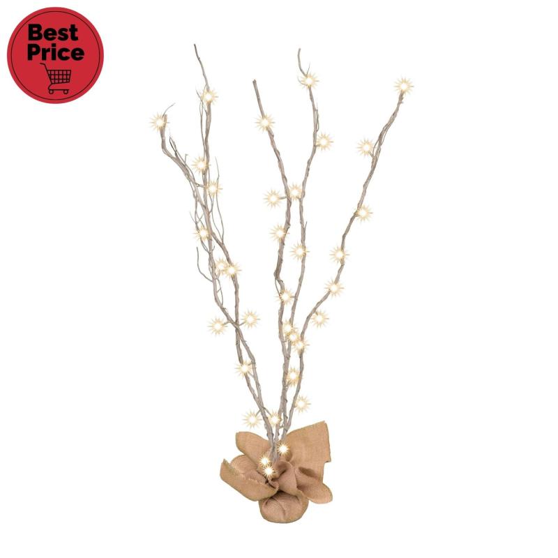 Home KLB 120/SL világító ágak, 40 db LED, 120 cm ágak, ezüst színű, ismétlődő időzítés, beltéri